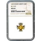 BG-1010, 1870 California Fractional Gold 50C, Liberty Round NGC MS66+ R3