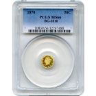 BG-1010, 1870 California Fractional Gold 50C, Liberty Round PCGS MS66 R3