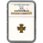 BG-1011, 1871 California Fractional Gold 50C, Liberty Round NGC AU58 R2