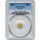 BG- 102 G25C 1853 California Fractional, Liberty Octagonal PCGS AU58 R4-