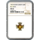 BG-1039A, 1876 California Fractional Gold 50C, Liberty Round NGC MS66 R6+