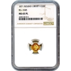 BG-1045, 1871 California Fractional Gold 50C, Liberty Round NGC MS65PL R5