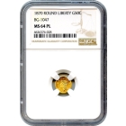 BG-1047, 1870 California Fractional Gold 50C, Liberty Round NGC MS64PL R4+