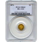 BG-1123 G$1 1873 California Fractional, Indian Octagonal PCGS MS62 R4+