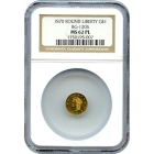 BG-1205 G$1 1870 California Fractional, Liberty Round NGC MS62PL R4+