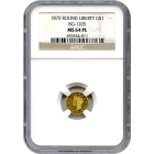BG-1205, 1870 California Fractional Gold $1, Liberty Round NGC MS64PL R4+