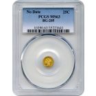 BG- 205, 1853 California Gold Rush Circulating Fractional Gold 25C, Liberty Round PCGS MS63 R6