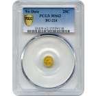 BG- 224, c.1854 California Gold Rush Circulating Fractional Gold 25C, Liberty Round PCGS MS62 R3