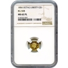 BG- 508 G$1 1854 California Fractional, Liberty Octagonal NGC MS62PL R4+