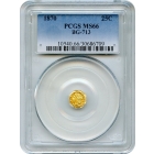 BG- 713, 1870 California Fractional Gold 25C, Liberty Octagonal PCGS MS66 R4