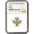 BG- 722, 1872 California Fractional Gold 25C, Washington Head Octagonal NGC MS64 R4-