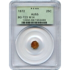 BG- 723, 1872 California Fractional Gold 25C, Washington Head Octagonal PCGS AU55 R6-