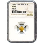 BG- 806 G25C 1868 California Fractional, Liberty Round NGC MS64 R3