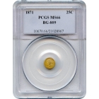 BG- 809 G25C 1871 California Fractional, Liberty Round PCGS MS66 R4- Ex.Totheroh