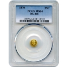 BG- 835, 1870 California Fractional Gold 25C, Liberty Round PCGS MS64 R3