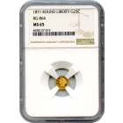 BG- 864, 1871 California Fractional Gold 25C, Liberty Round NGC MS65 R5