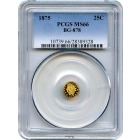 BG- 878 G25C 1875 California Fractional, Indian Round PCGS MS66 R3