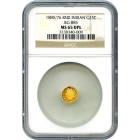 BG- 885, 1880/76 California Fractional Gold 25C, Indian Round NGC MS65DPL R3