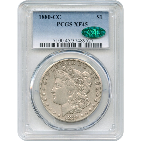 1880-CC $1 Morgan Silver Dollar PCGS XF45 (CAC)