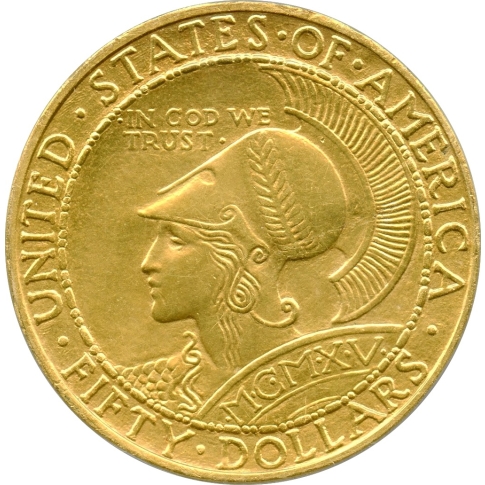 1915-S $50 Panama-Pacific Gold Commemorative PCGS MS63 (CAC)