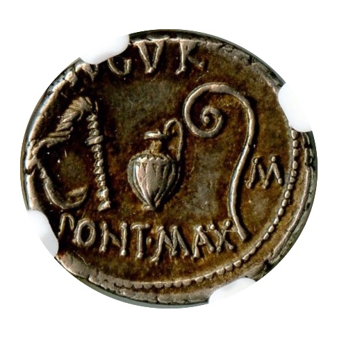 Julius Caesar, d.44 BC ROMAN IMPERATORIAL AR Denarius NGC XF45