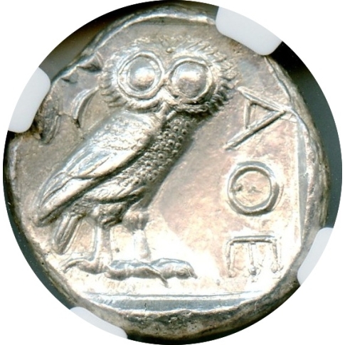 c.440-404 BC ATTICA, ATHENS AR Tetradrachm NGC MS