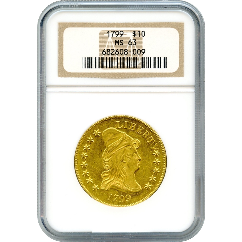 1799 $10 Draped Bust Eagle, Heraldic Eagle NGC MS63