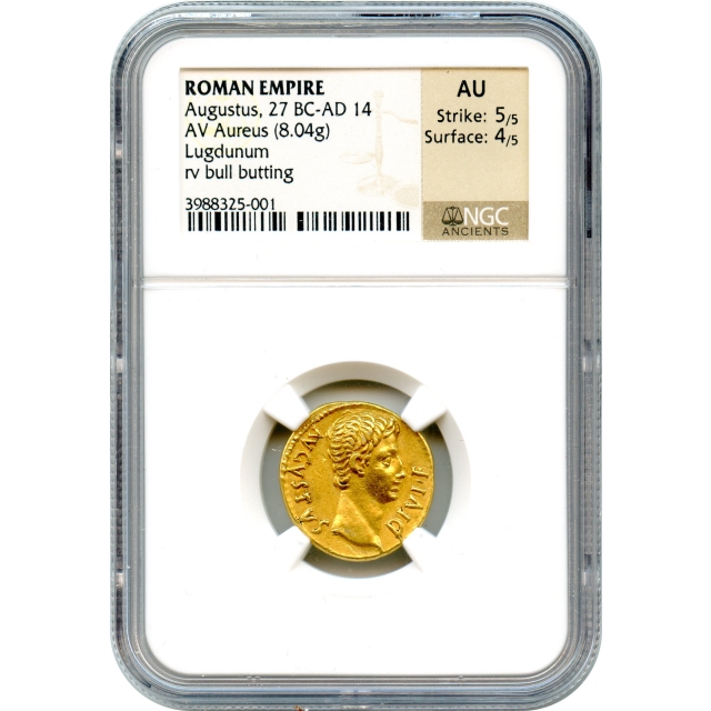Ancient Rome - 15-13 BCE Augustus AV Aureus NGC AU