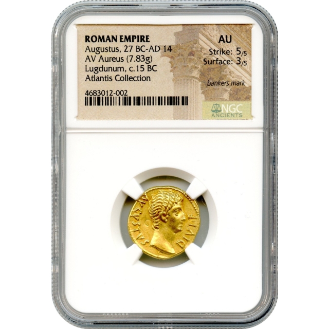 Ancient Rome - 15 BCE Augustus AV Aureus NGC AU