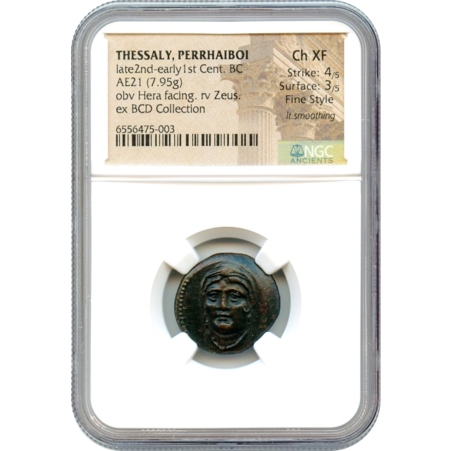 Ancient Greece - 400-344 BCE Thessaly, Perrhaiboi Æ 21 NGC Choice XF in Fine Style