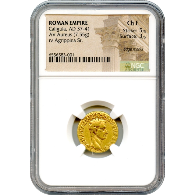 Ancient Rome - 37-41 CE Caligula AV Aureus NGC Choice F