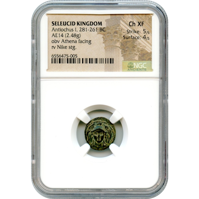 Ancient Greece - 281-261 BCE Seleucid Kingdom, Antiochus I Soter Æ14 NGC Choice XF