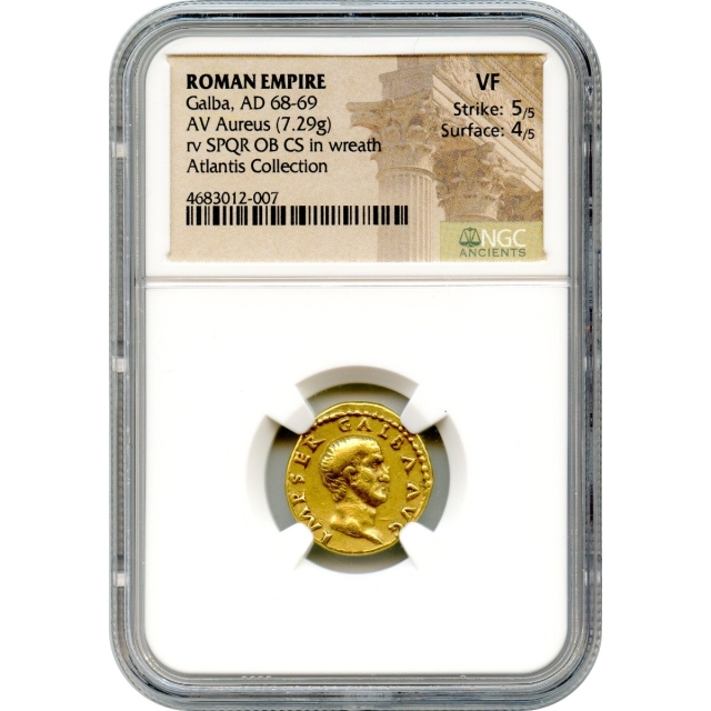 Ancient Rome - 68-69 CE Galba AV Aureus NGC VF