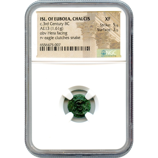 Ancient Greece - 290-270 BCE Island of Euboea, Chalkis Æ13 NGC XF