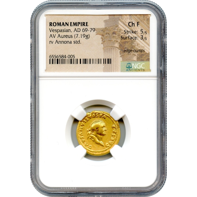 Ancient Rome - 69-79 CE Vespasian AV Aureus NGC Choice F	