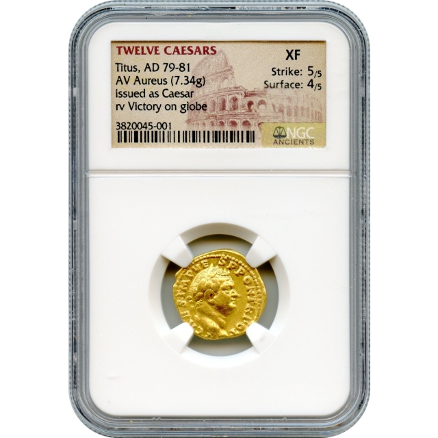 Ancient Rome -  79-81 CE Titus AV Aureus NGC XF