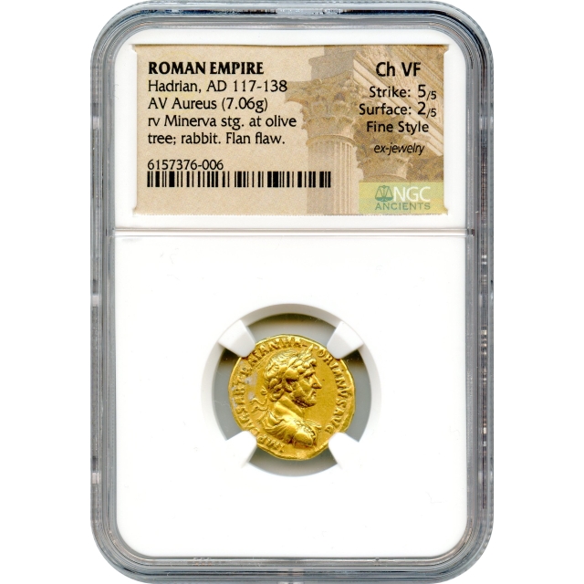 Ancient Rome - AD 117-138 Hadrian AV Aureus NGC Choice VF in Fine Style - only 3 traced-!