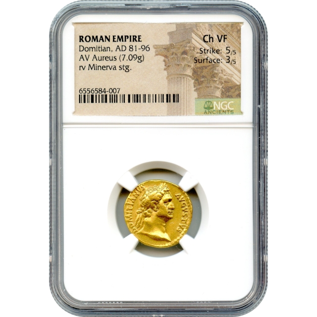 Ancient Rome - 90-91 CE Domitian AV Aureus NGC Choice VF	