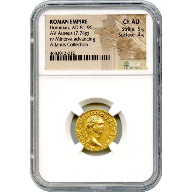 Ancient Rome - 81-96 CE Domitian AV Aureus NGC Choice AU