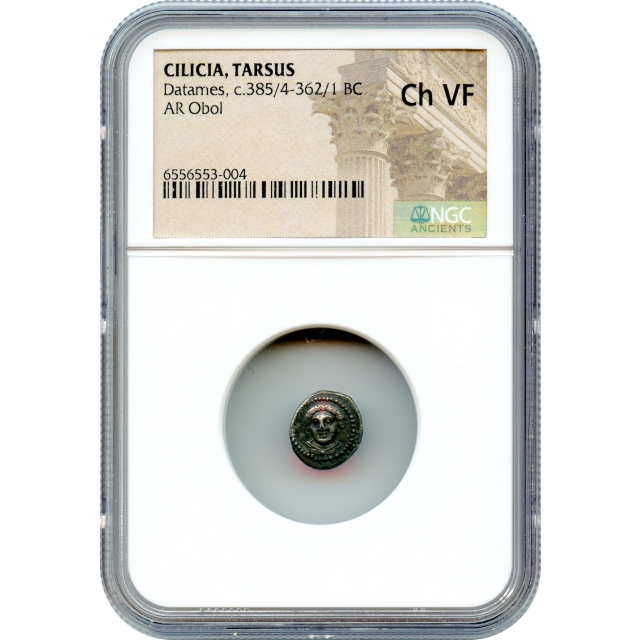 Ancient Archaic Period - 385/4-362/1 BCE Cilicia, Tarsus Mint AR Obol of Datames NGC Choice VF