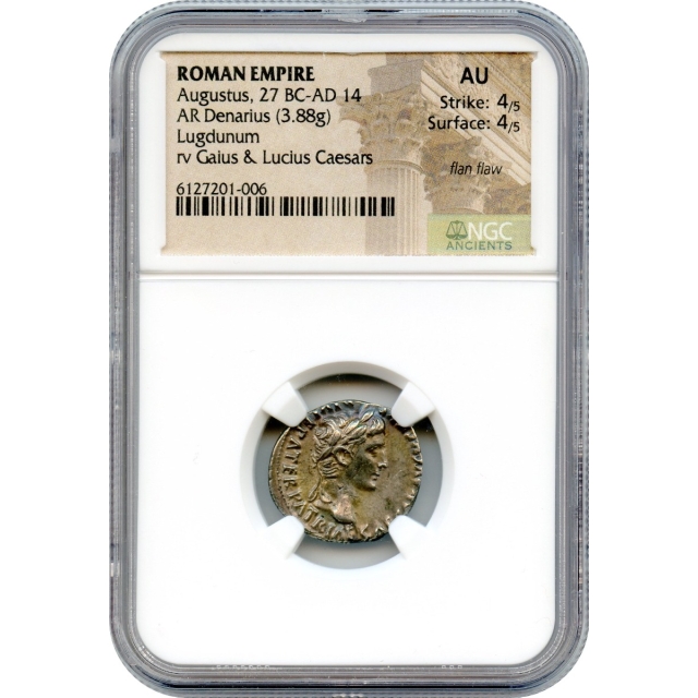 Ancient Rome -  27 BCE-14 CE Augustus AR Denarius NGC AU
