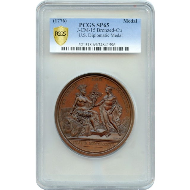 1776 U.S. Diplomatic Medal, Bronzed-Cu PCGS SP65