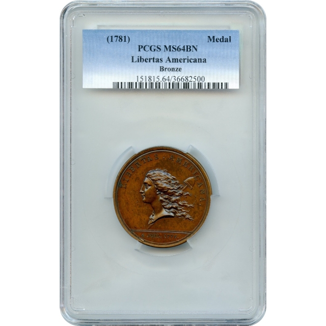 1781 Libertas Americana Bronze Medal PCGS MS64BN 