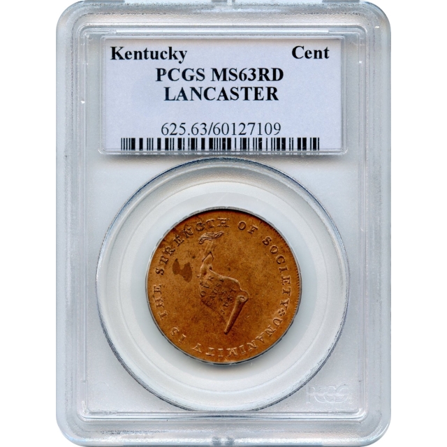 1792-1794 Cent Kentucky LANCASTER Token PCGS MS63RD