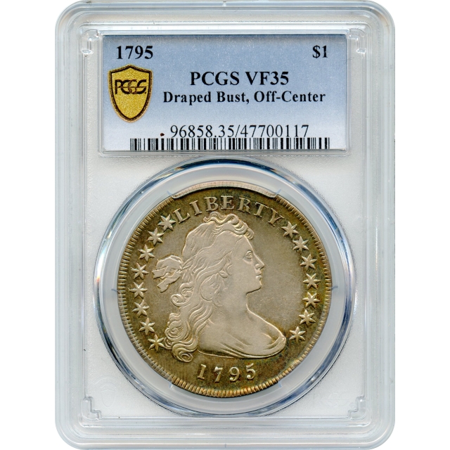 1795 $1 Draped Bust Silver Dollar, Off-Center PCGS VF35