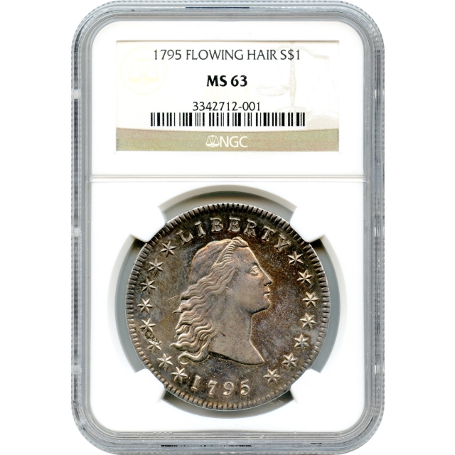 1795 $1 Flowing Hair Silver Dollar NGC MS63