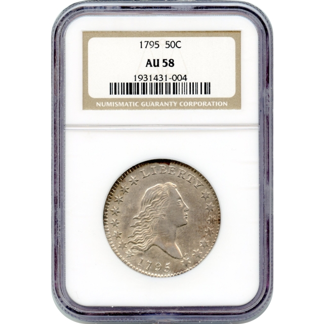 1795 50C Flowing Hair Half Dollar, O-119 NGC AU58