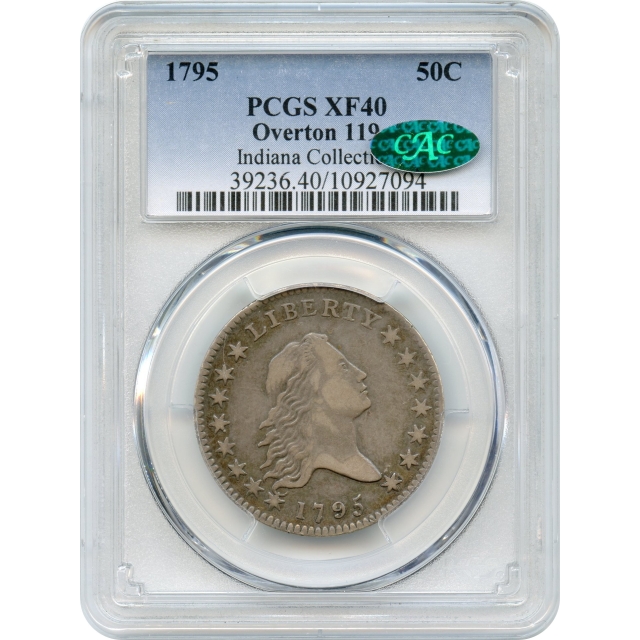 1795 50C Flowing Hair Half Dollar, O-119 2 Leaves PCGS XF40 (CAC)