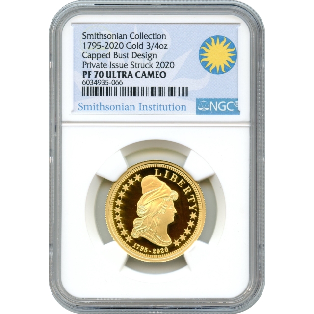 1795-2020 $5 Capped Bust Gold & Silver Set, Smithsonian Collection NGC PR70 Ultra Cameo w/box