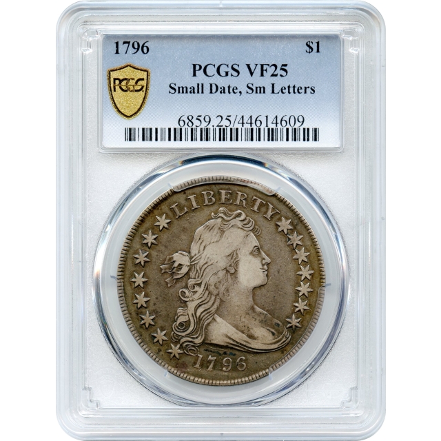 1796 $1 Draped Bust Silver Dollar, Small Date, Small Letters BB-66 PCGS VF25